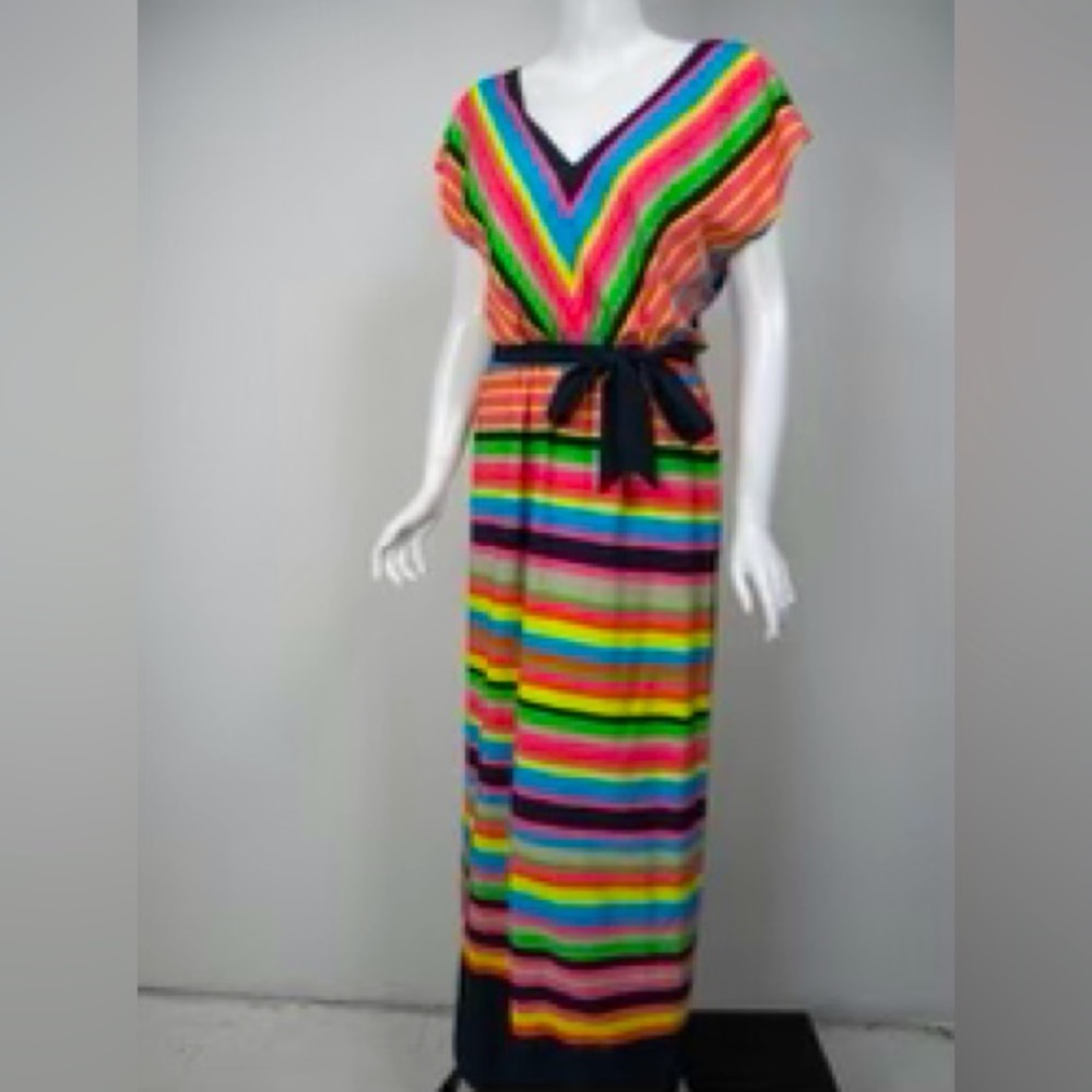 Trina Turk Multicolor Striped Maxi Dress